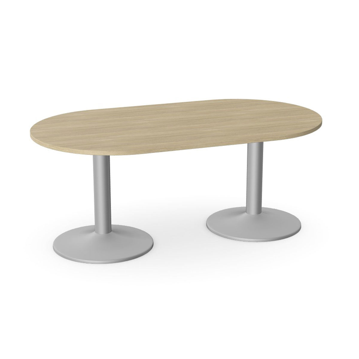 Office Oval Meeting Table, Double Cylinder Leg Base Kito