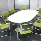 Office  Kito Oval Meeting Table, Double Cylinder Leg Base 4 Office Furniture and Home Remote Working