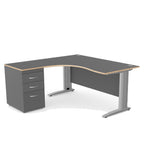 Corner Desk Office Komo  160|180 Wide 120|60cm Deep  with pedestal LH|RH K-CRDP 