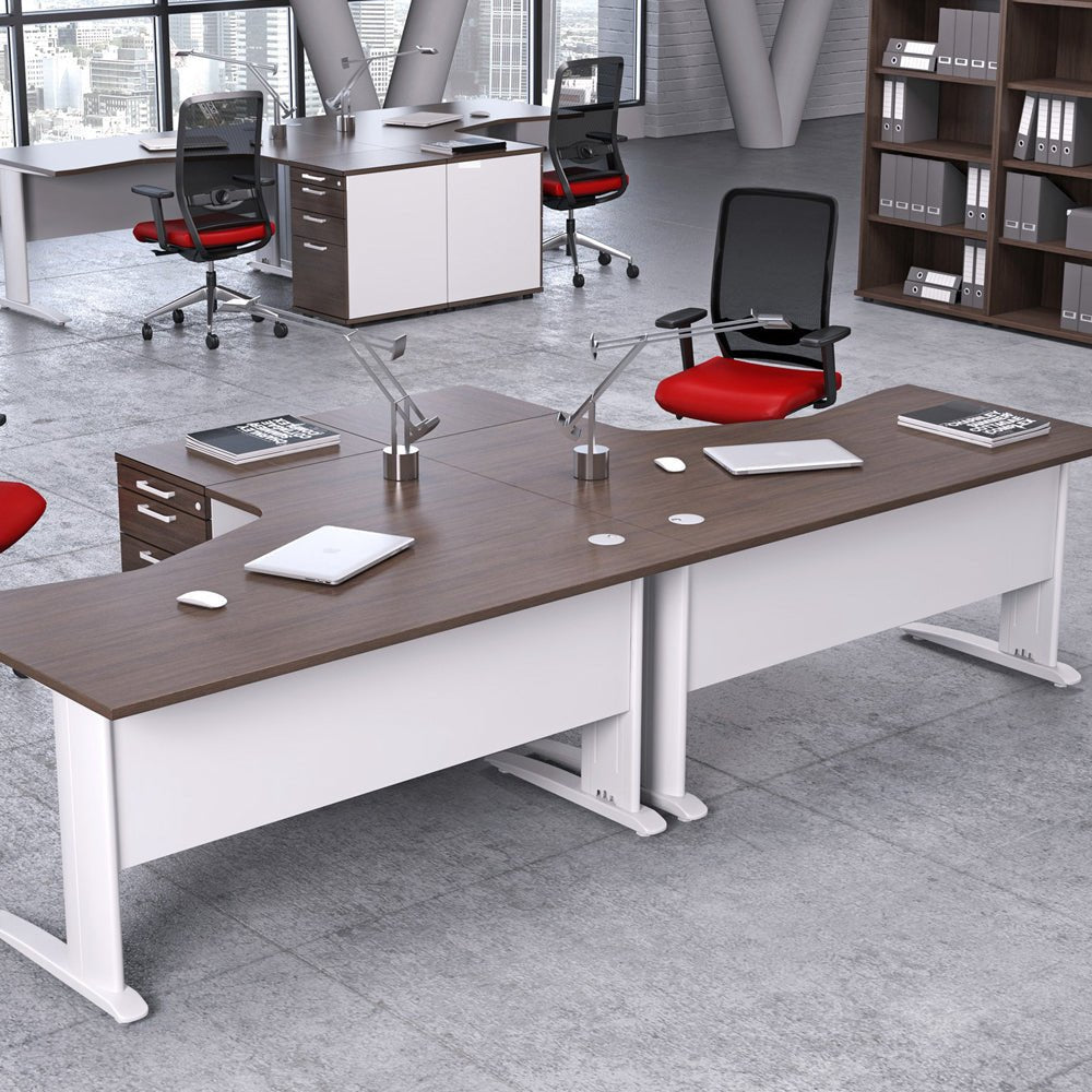 Komo Metal Leg desk 160/80cm x 120/60cm RH Corner Desk K-CRDP Komo RH with Pedestal 5 Office Furniture