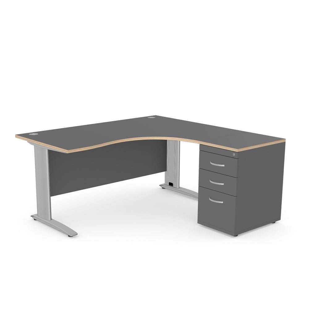 Corner Office|Home Desk Komo Cable Managed Leg  RH 160|180W K-PLY-RD1612R