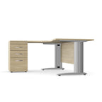 Komo Metal Leg desk 160/80cm x 120/60cm RH Corner Desk K-CRDP Komo RH with Pedestal 3 Office Furniture