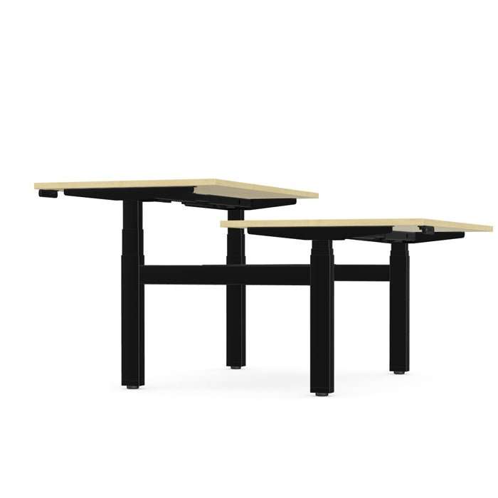 Height adjustable double sit stand desk 120-180cm wide