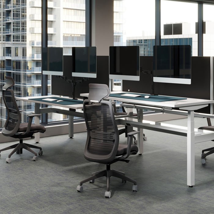 Levanta Leap Height Adjustable Standing Desk with Scallop Top 120,140,160 or 180cm Wide 4 Office Furniture