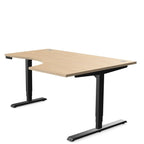 Levanta Leap Height Adjustable Standing Desk Corner Radial desk 160,180cm Wide Left or Right Hand 4 Office Furniture