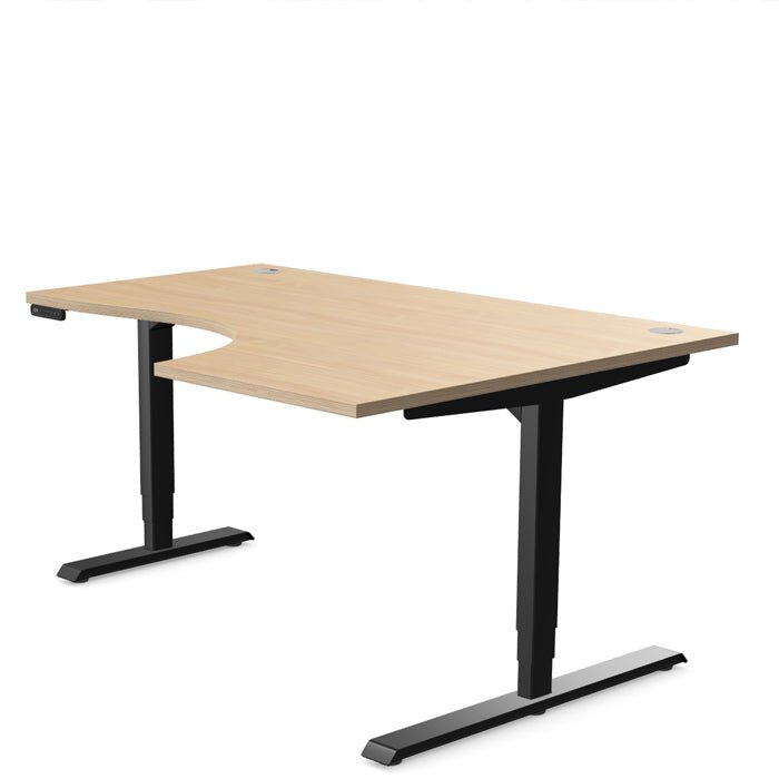 Levanta Leap Height Adjustable Standing Desk Corner Radial desk 160,180cm Wide Left or Right Hand 4 Office Furniture
