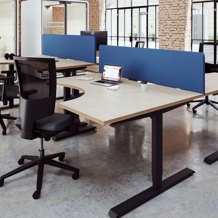 Levanta Leap Height Adjustable Standing Desk Corner Radial desk 160,180cm Wide Left or Right Hand 6 Office Furniture
