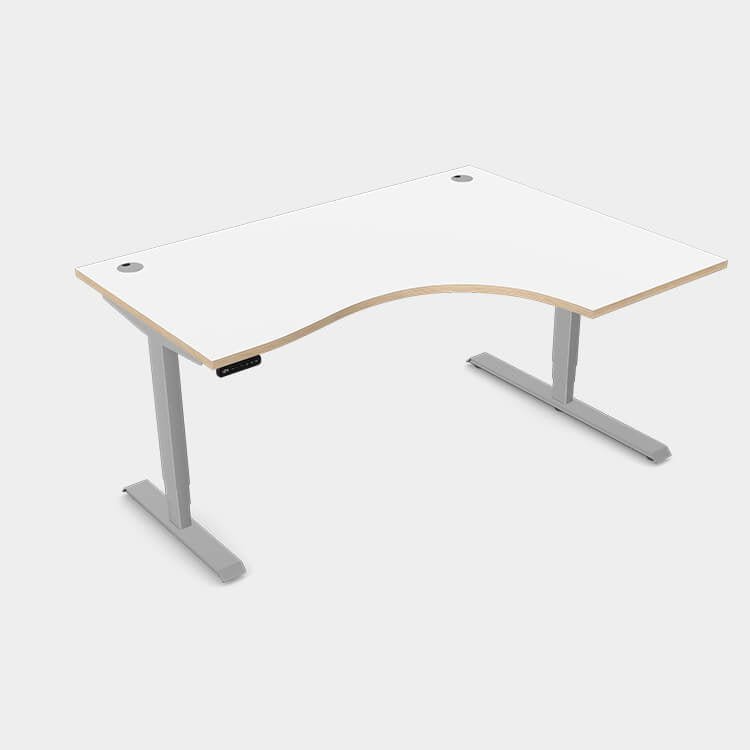 Levanta Leap Height Adjustable Standing Desk Corner Radial desk 160,180cm Wide Left or Right Hand 5 Office Furniture