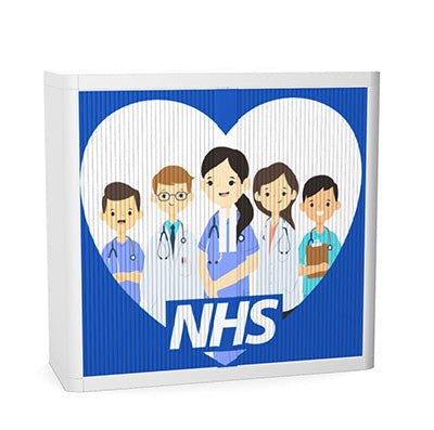 Office  NHS Tambour Storage 100cm H with 2 shelves EOTAM1M-NHS 12 Office Furniture and Home Remote Working