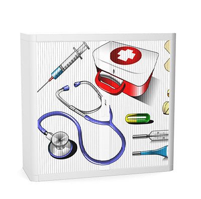 Office  NHS Tambour Storage 100cm H with 2 shelves EOTAM1M-NHS 5 Office Furniture and Home Remote Working