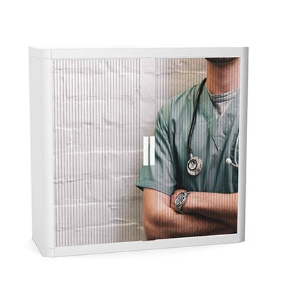 Office  NHS Tambour Storage 100cm H with 2 shelves EOTAM1M-NHS 11 Office Furniture and Home Remote Working