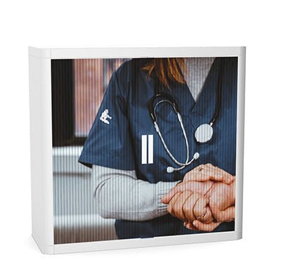 Office  NHS Tambour Storage 100cm H with 2 shelves EOTAM1M-NHS 8 Office Furniture and Home Remote Working