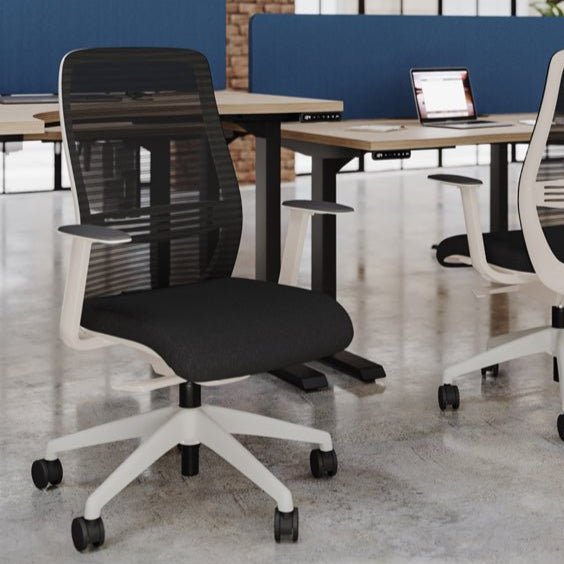 Office Operator chair with a choice of seat, mesh back and base colours, from our NV range View in 360