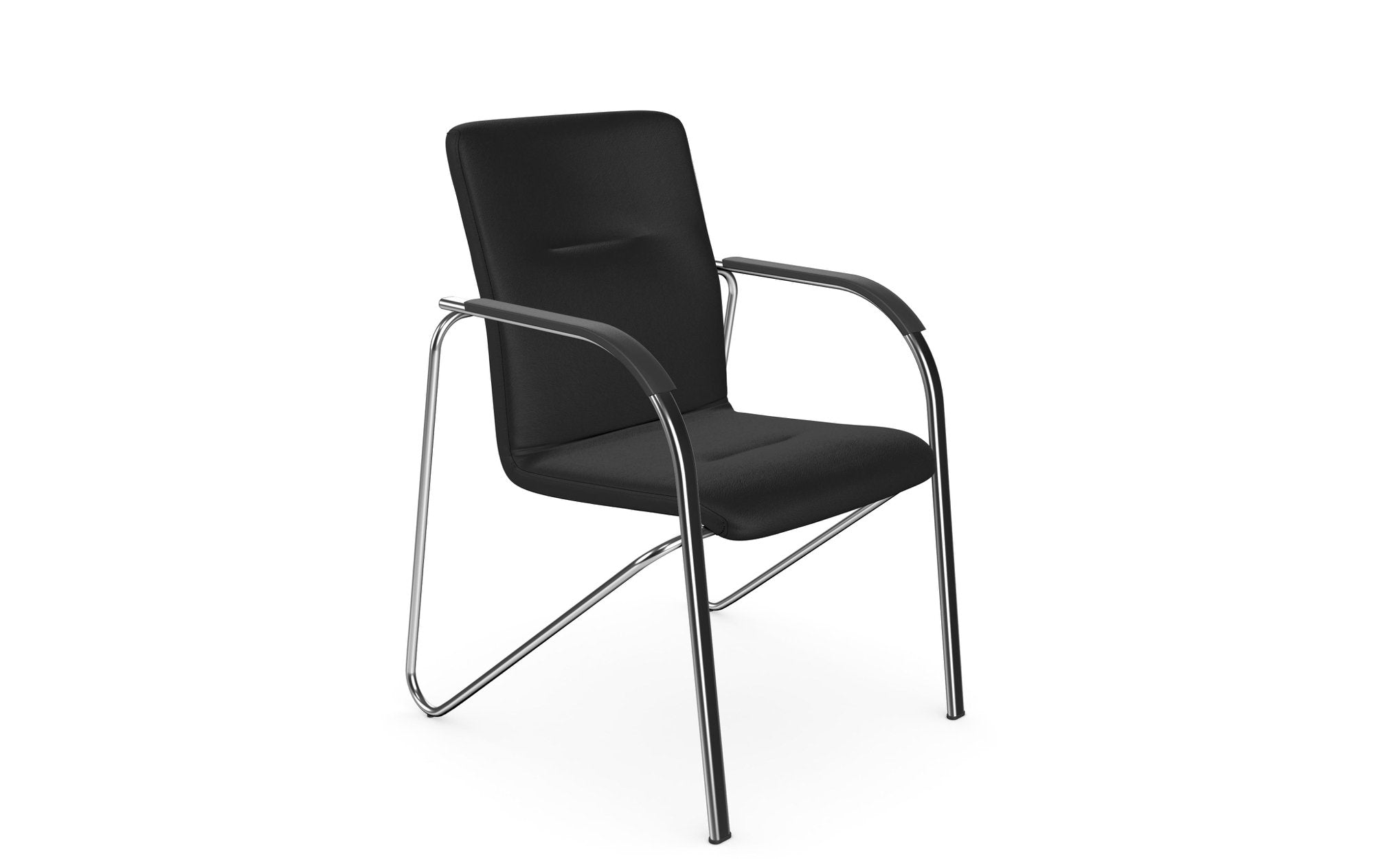 O Sandy Series Chair Chrome Frame Black Wooden Arms - Lotus Black L005 5 Office Furniture