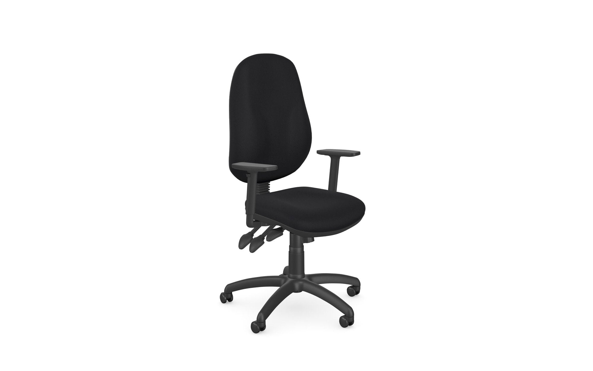 O.B Series Deep Foams 3L A-Sync H/Duty Mech Step Arms PP - Evert Black E006 6 Office Furniture