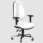 O.E 24h Series Alpha Chrome Base Suprex Seat Slide, lumbar support Galaxy Black Arms - Evert Black 5 Office Furniture