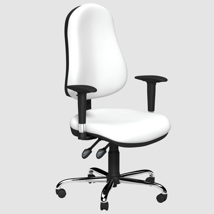 O.E 24h Series Alpha Chrome Base Suprex Seat Slide, lumbar support Galaxy Black Arms - Evert Black 5 Office Furniture