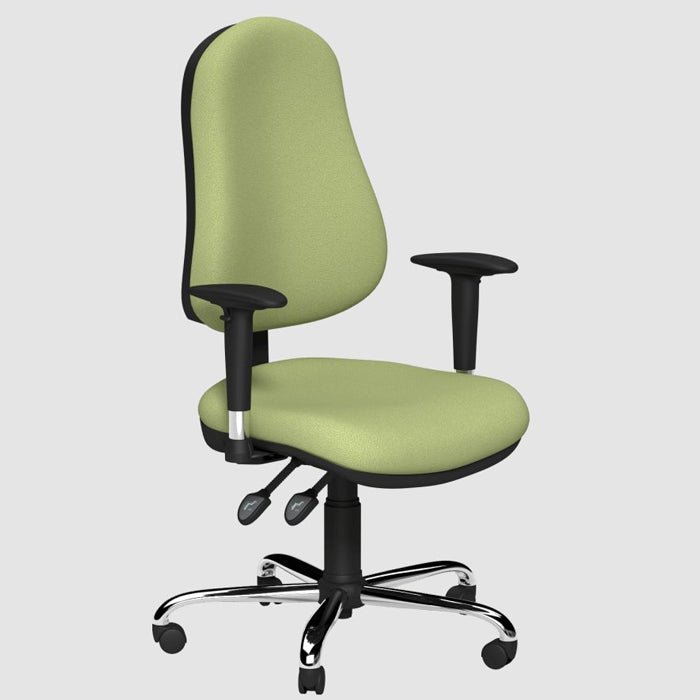 O.E 24h Series Alpha Chrome Base Suprex Seat Slide, lumbar support Galaxy Black Arms - Evert Black 3 Office Furniture