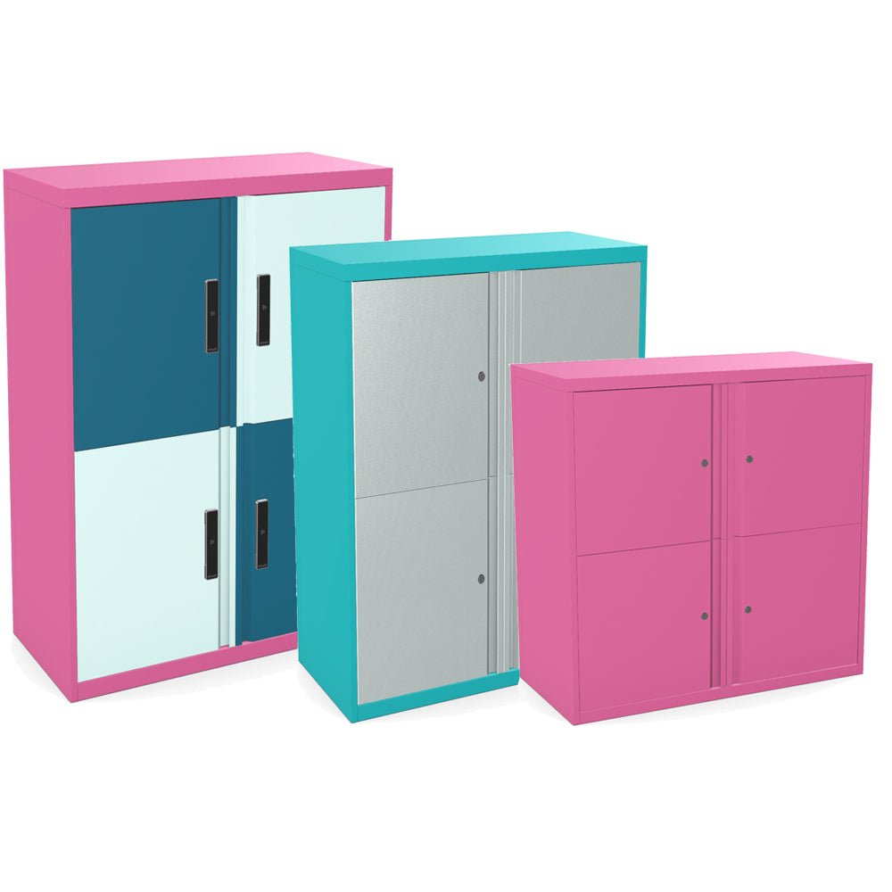 Office Lodge Door Storage 4 Large Personal Lockers Silverline Freedom HDLPCS30SD- 8 Office Furniture