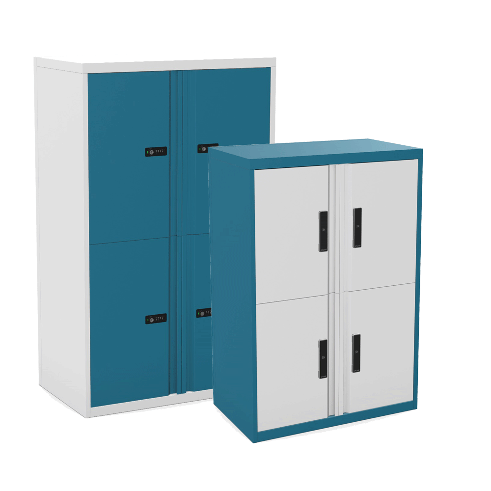 Office Lodge Door Storage 4 Large Personal Lockers Silverline Freedom HDLPCS30SD- 1 Office Furniture