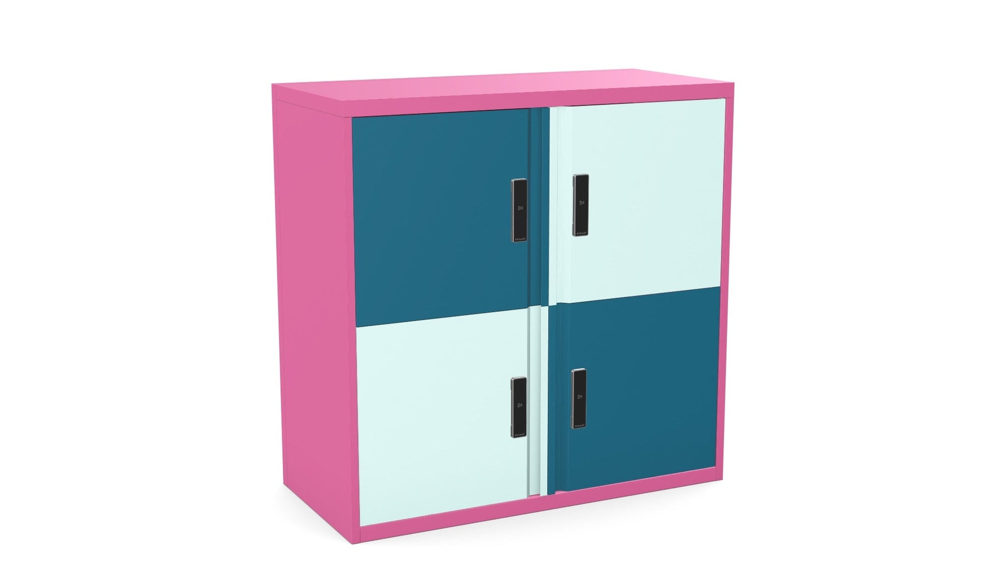 Office Lodge Door Storage 4 Large Personal Lockers Silverline Freedom HDLPCS30SD- 7 Office Furniture