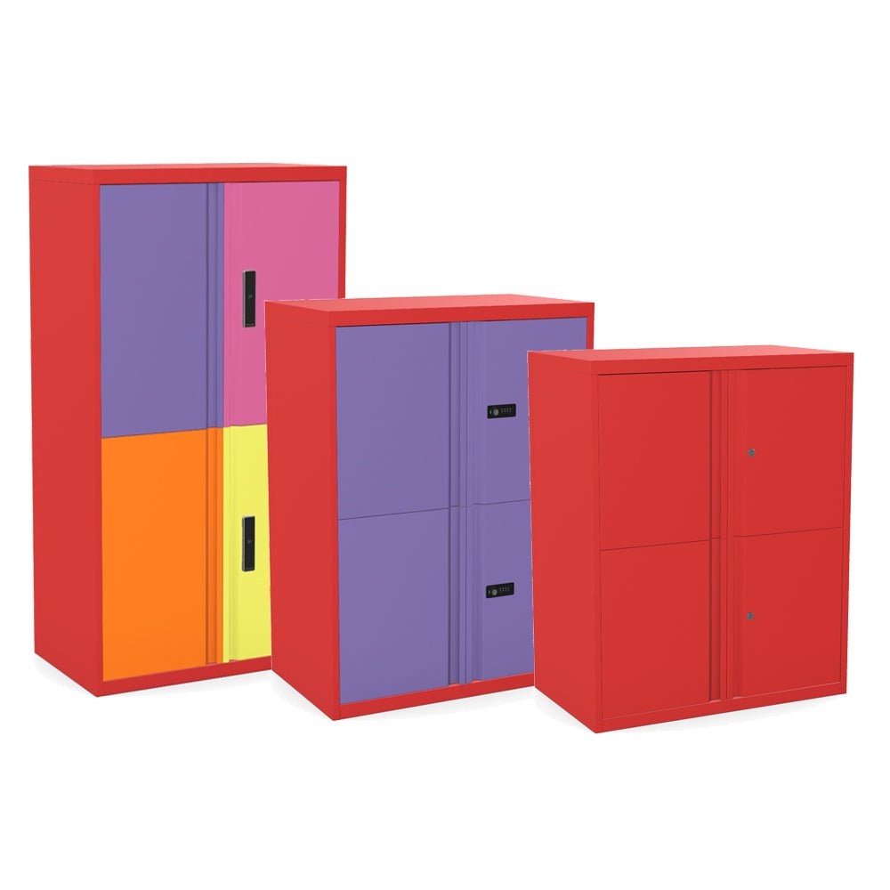 Office Lodge Large Personal Cupboards 3 Door Silverline Freedom 100cm High HDCULPCS30OW 8 Office Furniture