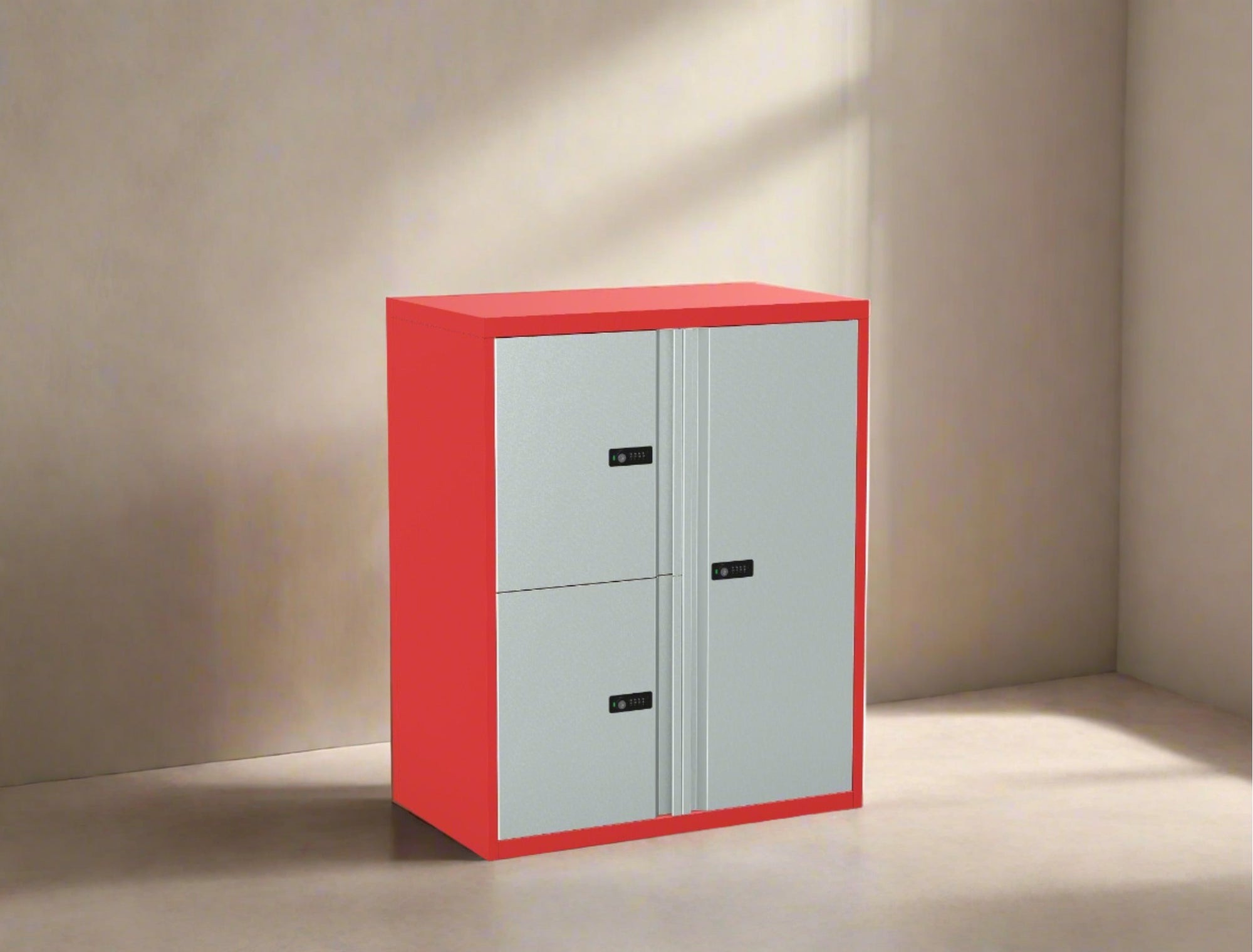Office Lodge Large Personal Cupboards 3 Door Silverline Freedom 100cm High HDCULPCS30OW 4 Office Furniture