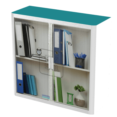 Office  Tambour Office Cupboard  100cm H with 2 shelves EOTAM1M-Office 10 Office Furniture and Home Remote Working