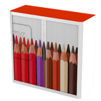 Office  Tambour Office Cupboard  100cm H with 2 shelves EOTAM1M-Office 1 Office Furniture and Home Remote Working