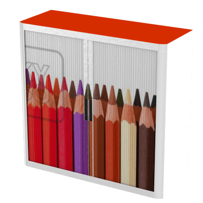 Office  Tambour Office Cupboard  100cm H with 2 shelves EOTAM1M-Office 1 Office Furniture and Home Remote Working
