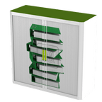 Office  Tambour Office Cupboard  100cm H with 2 shelves EOTAM1M-Office 8 Office Furniture and Home Remote Working