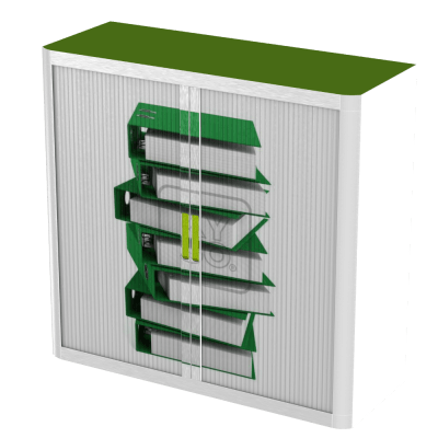 Office  Tambour Office Cupboard  100cm H with 2 shelves EOTAM1M-Office 8 Office Furniture and Home Remote Working
