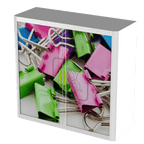 Office  Tambour Office Cupboard  100cm H with 2 shelves EOTAM1M-Office 12 Office Furniture and Home Remote Working
