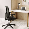 OFlash *FABRIC* Back, *SEAT SLIDE*, Step Arms PP - Evert Black OFLASH/F/BB/ 3 Office Furniture