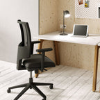 OFlash *FABRIC* Back, *SEAT SLIDE*, Step Arms PP - Evert Black OFLASH/F/BB/ 3 Office Furniture