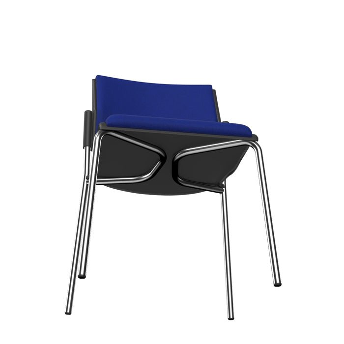 Office  OM Meeting chair Chrome Frame No Arms - Evert Black E002 2 Office Furniture and Home Remote Working