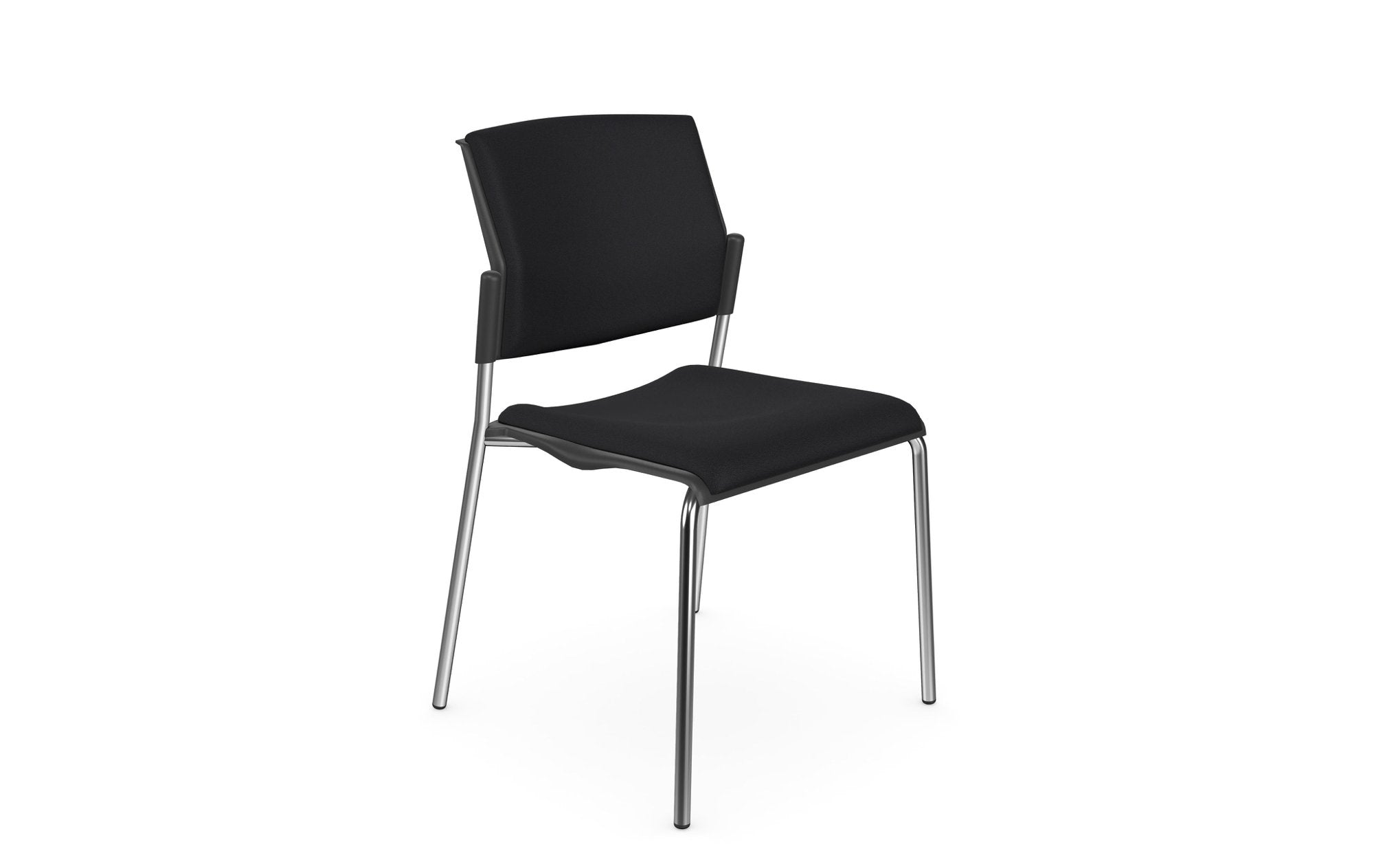 Office  OM Meeting chair Chrome Frame No Arms - Evert Black E005 5 Office Furniture and Home Remote Working