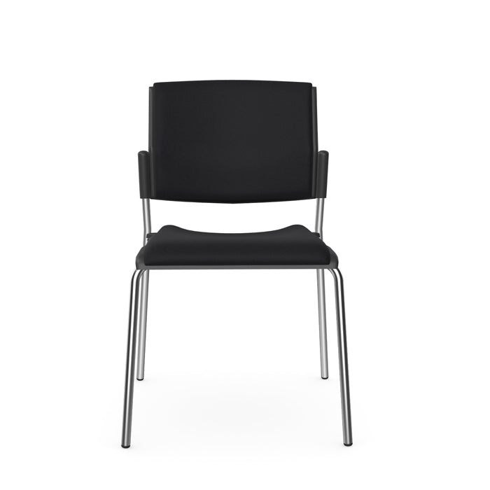 Office  OM Meeting chair Chrome Frame No Arms - Evert Black E001 1 Office Furniture and Home Remote Working
