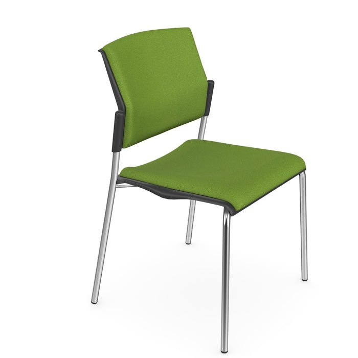 Office  OM Meeting chair Chrome Frame No Arms - Evert Black E003 3 Office Furniture and Home Remote Working