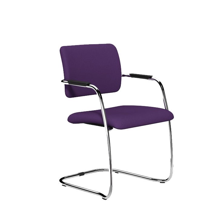 Office  OQ1 Series Mid Back Stacking Chair Chrome - Lotus Black L004 4 Office Furniture and Home Remote Working