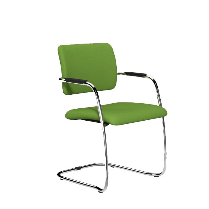 Office  OQ1 Series Mid Back Stacking Chair Chrome - Lotus Black L003 3 Office Furniture and Home Remote Working