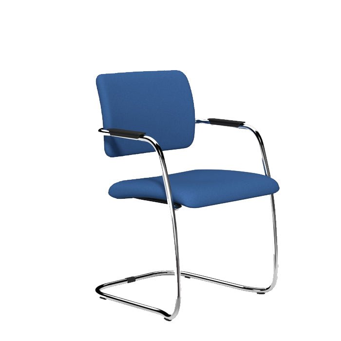 Office  OQ1 Series Mid Back Stacking Chair Chrome - Lotus Black L002 2 Office Furniture and Home Remote Working