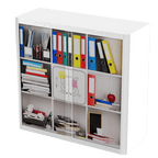 Personalise Your Easy office Tambour Cupboard  100cm H with 2 shelves EOTAM1M-White 8 Office Furniture