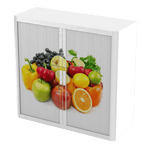 Personalise Your Easy office Tambour Cupboard  100cm H with 2 shelves EOTAM1M-White 5 Office Furniture