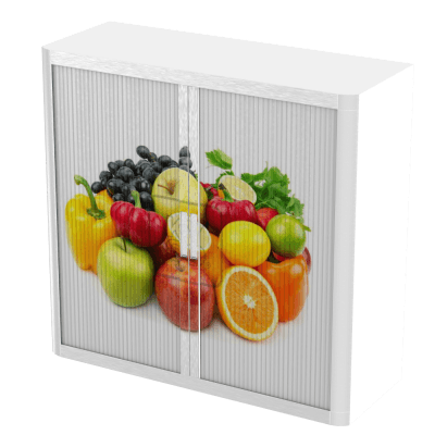 Personalise Your Easy office Tambour Cupboard  100cm H with 2 shelves EOTAM1M-White 5 Office Furniture