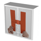 Personalise Your Easy office Tambour Cupboard  100cm H with 2 shelves EOTAM1M-White 9 Office Furniture