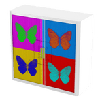 Office  Pop Art Tambour Cupboard  100cm H with 2 shelves EOTAM1M-Pop 6 Office Furniture and Home Remote Working
