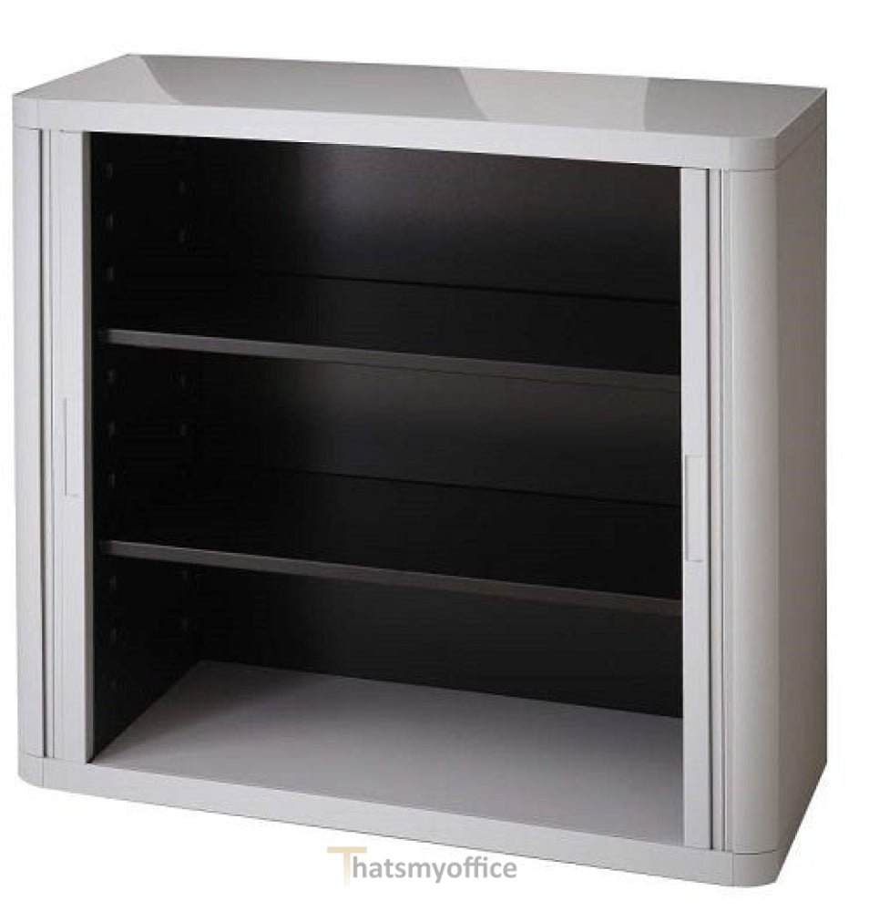 Office Cupboard Tambour Low 100cm Sliding Door Cabinet Create Colour Combinations  Black Orange