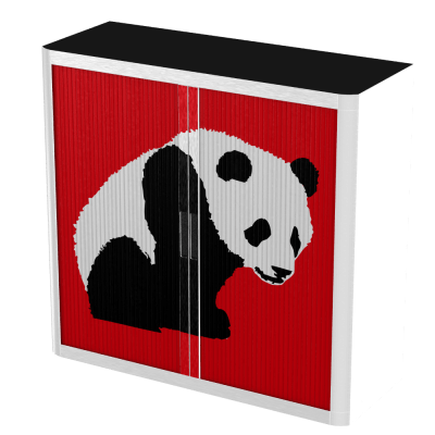 Office  Pop Art Tambour Cupboard  100cm H with 2 shelves EOTAM1M-Pop 4 Office Furniture and Home Remote Working