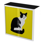 Office  Pop Art Tambour Cupboard  100cm H with 2 shelves EOTAM1M-Pop 3 Office Furniture and Home Remote Working